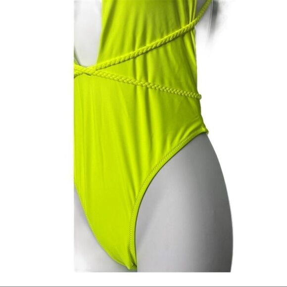 Neon Plunge One Piece Open Back Swimsuit‎ - Picture 6 of 13